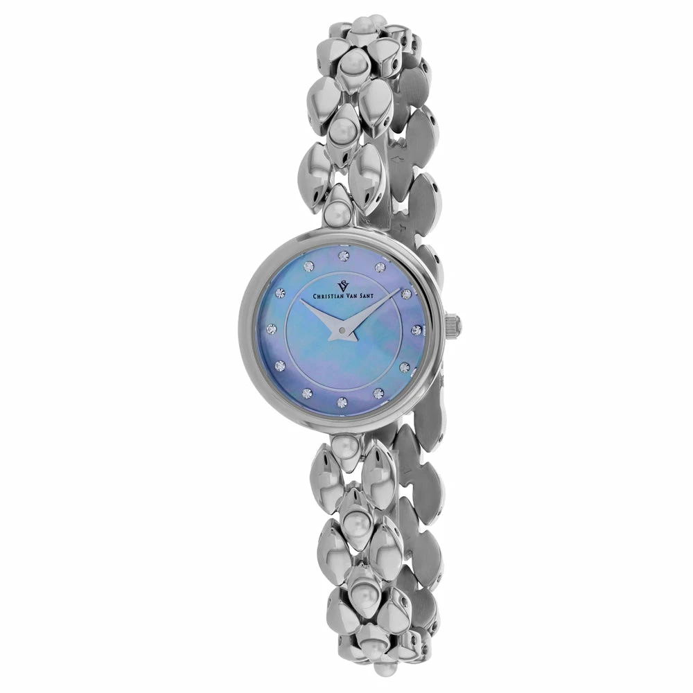 Cheap 🎉 Christian Van Sant 👩 Women's Blue 👩 mother of pearl dial ⌚ Watch 🎉