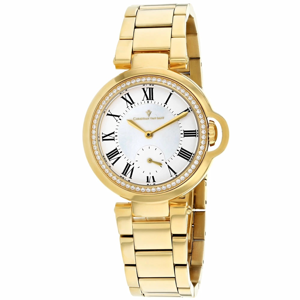 Best Pirce ๐ Christian Van Sant ๐ฉ Women's White ๐ฉ mother of pearl dial โ Watch โค๏ธ