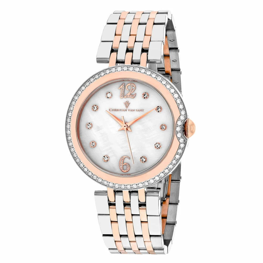 Cheapest 🎁 Christian Van Sant 👩 Women's White MOP dial ⌚ Watch 🔔